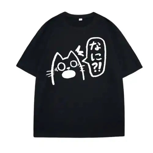 Unisex Anime Cat Drink T-shirt Promotional Polo Shirts