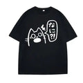Unisex Anime Cat Drink T-shirt Promotional Polo Shirts