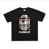 High Quality Formal Ape Cartoon Printed Logo Pattern Men's Regular Fit O-Neck Short Sleeve 100% Cotton Knitted 280 Grams T-Shirt