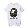 High Quality Formal Ape Cartoon Printed Logo Pattern Men's Regular Fit O-Neck Short Sleeve 100% Cotton Knitted 280 Grams T-Shirt
