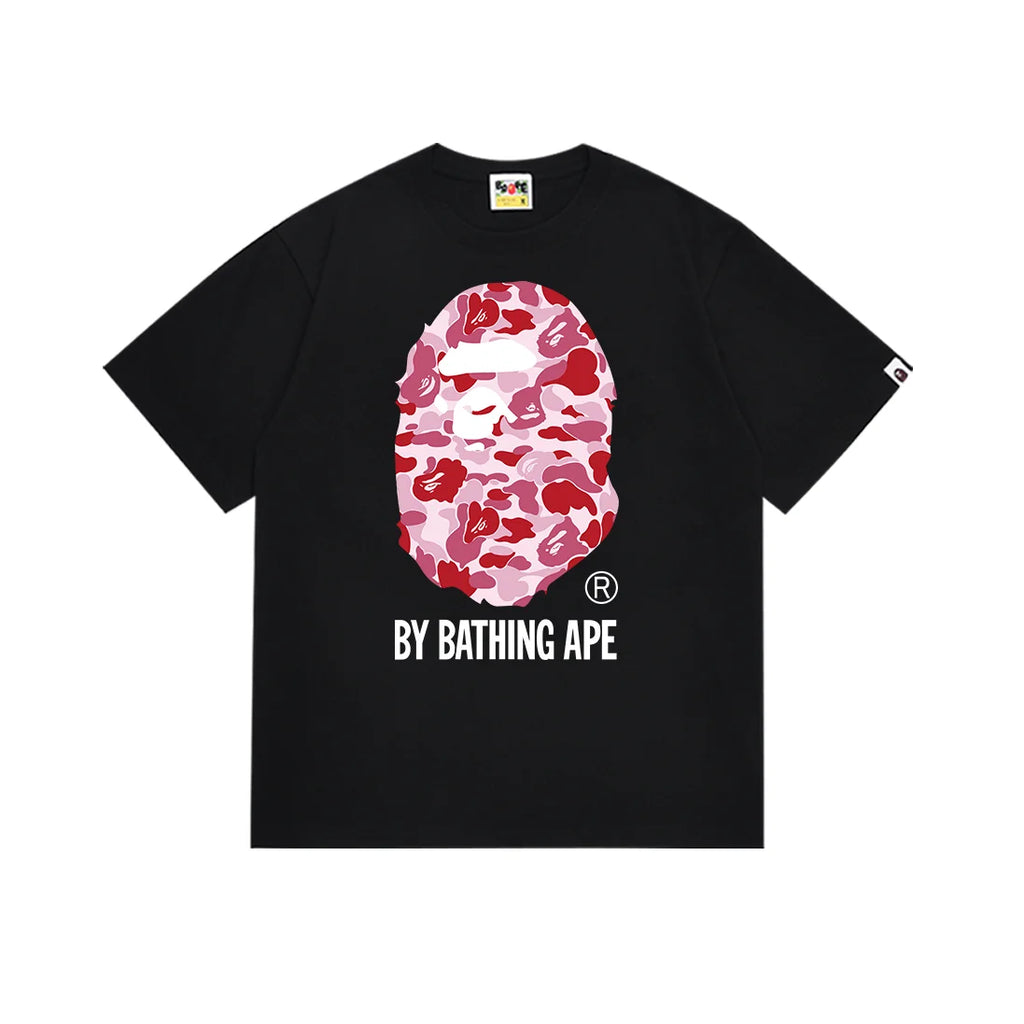 High Quality New Style Brand Fashion Designer Men's Trendy Loose Printed Satin 100% Cotton Casual Sports T-Shirt