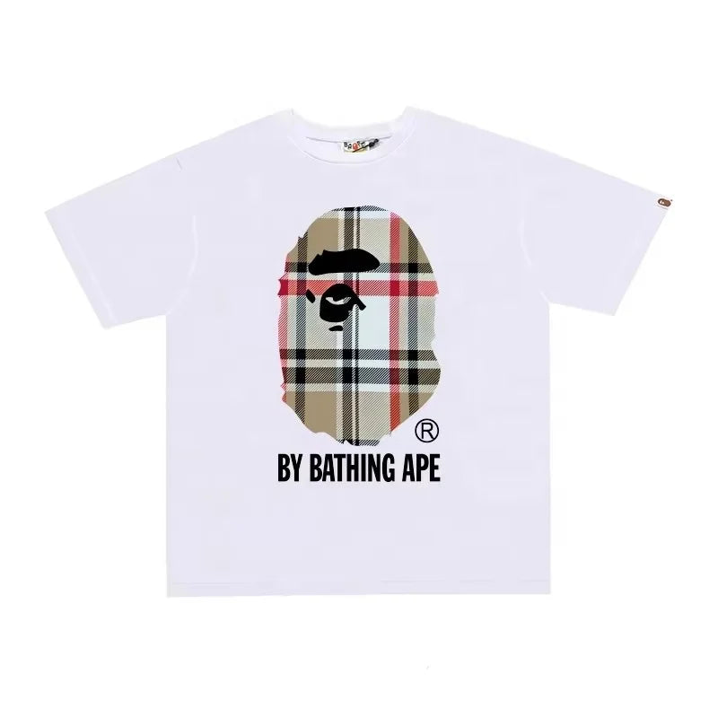 High Quality Formal Ape Cartoon Printed Logo Pattern Men's Regular Fit O-Neck Short Sleeve 100% Cotton Knitted 280 Grams T-Shirt