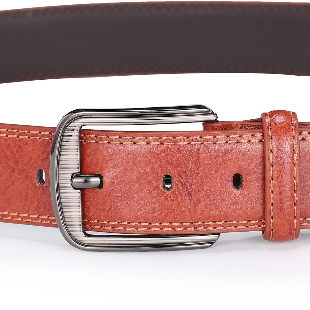 Men's Cowhide Pin Buckle Belt Fashion Genuine Leather Belt for Men High Quality Casual Jeans Belt Male Luxury Designer Business
