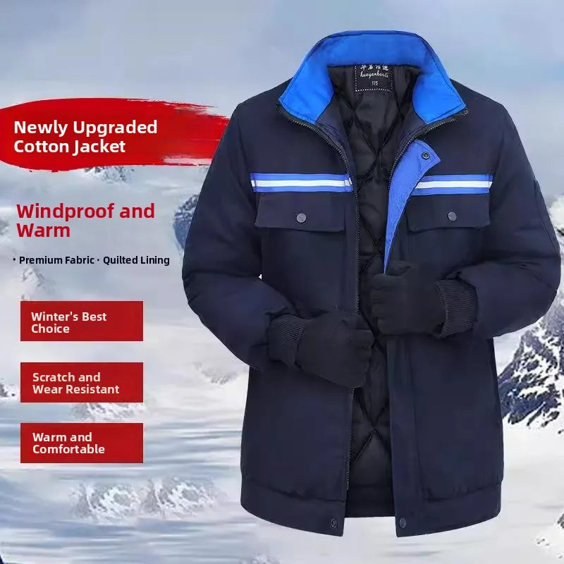 2023 Winter Thickened Warm Cotton Jacket Dirt Resistant Wear Resistant Workwear Protective Clothing Outerwear for Labor
