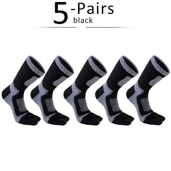 5 Pairs Toe Sport Short Socks Man Thick Compression Mesh Endurable Fitness Bike Run Outdoor Basketball Travel 5 Finger Socks