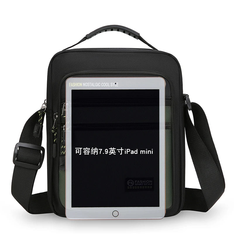 New Fashion Oxford Men Crossbody Bag Single Shoulder Bags Big Capacity Storage Bag Fashion Multi-Pockets Business Crossbody Bags