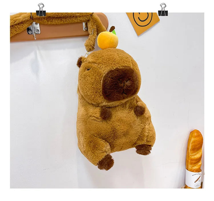Capybara Plush Backpack Kawaii Fashion Plushie Doll Fur Bag Children's Bag Shoulder Bag Mini Knapsack Bags Gifts For Girlfriend