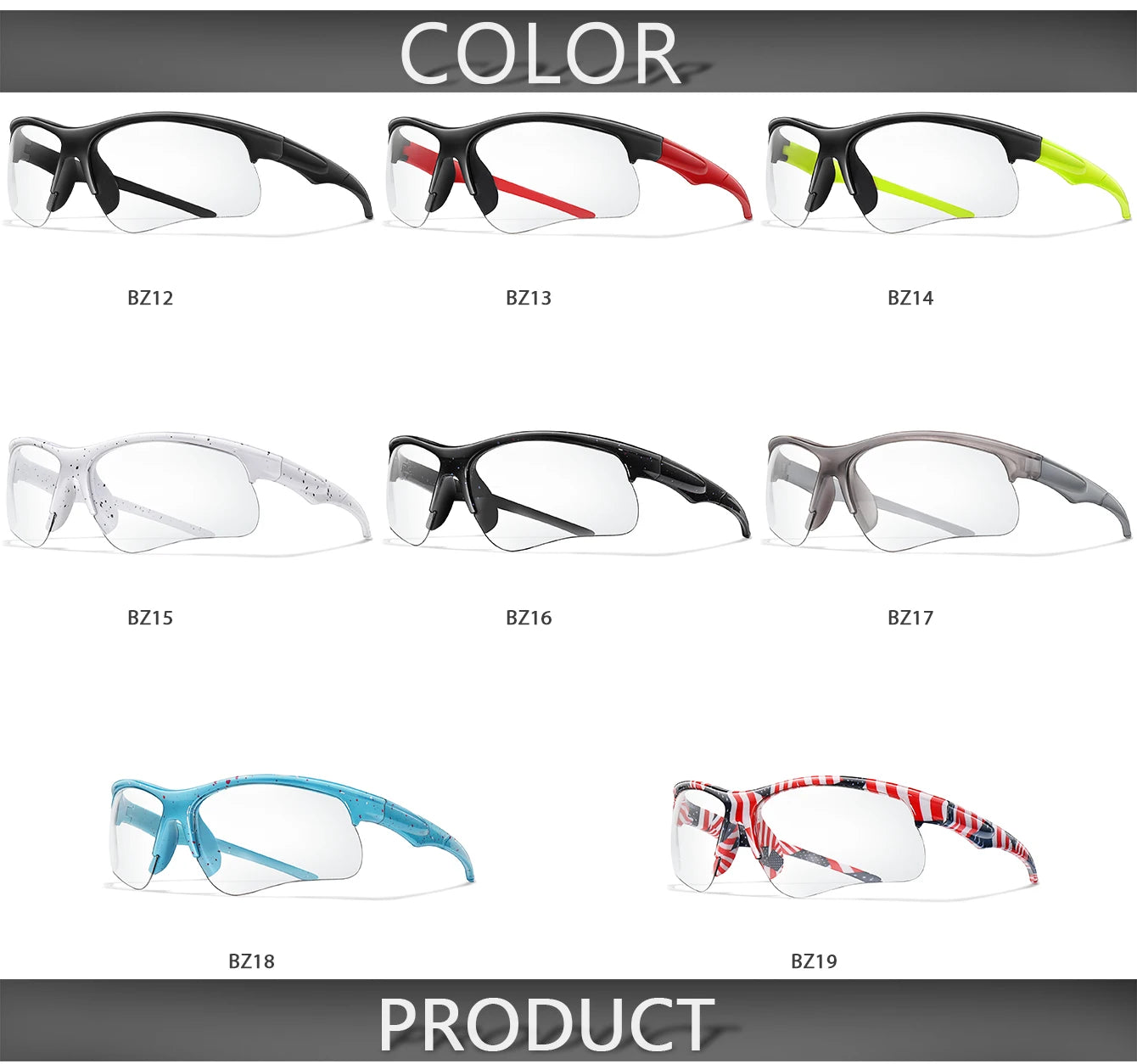 Trendy Style Photochromic Sunglasses For Men Women Outdoor Mtb Bicycle Cycling Runnging Eyewear Sports Bike Windproof Goggles