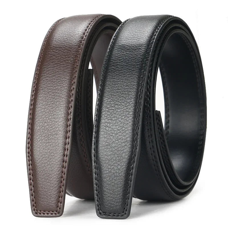 High Quality Genuine Leather Casual Belt Men, Adjustable Automatic Buckle Belts, Black/Brown Cuttable Ratchet Belt for men 2055