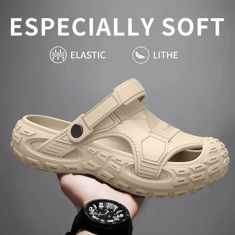 Men's Outdoor Summer Wearable Clog Shoes Anti-Slip Breathable Odor-Resistant Slip-Resistant Sandals