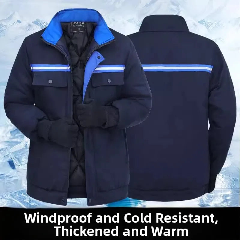 2023 Winter Thickened Warm Cotton Jacket Dirt Resistant Wear Resistant Workwear Protective Clothing Outerwear for Labor