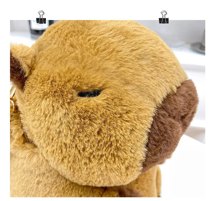 Capybara Plush Backpack Kawaii Fashion Plushie Doll Fur Bag Children's Bag Shoulder Bag Mini Knapsack Bags Gifts For Girlfriend