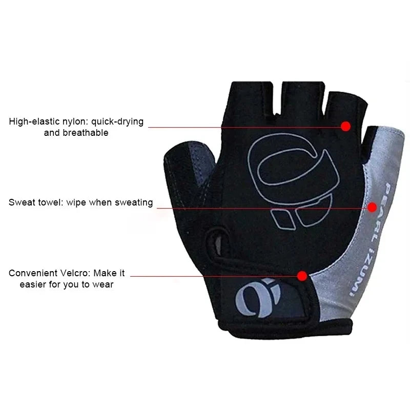 1Pair Gel Half Finger MTB Road Bike Gloves Anti-Slip Anti-Sweat Shockproof Cycling Bicycle Gloves for Left-Right Hand