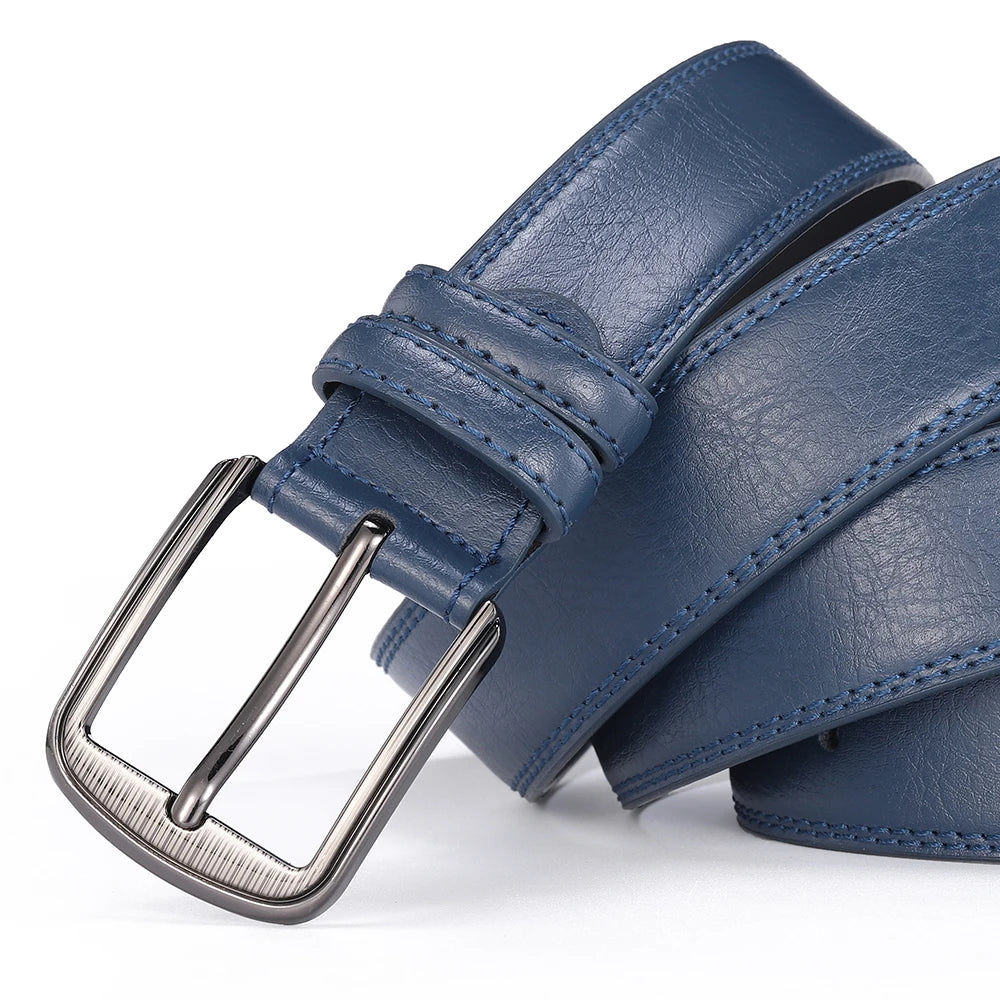 Men's Cowhide Pin Buckle Belt Fashion Genuine Leather Belt for Men High Quality Casual Jeans Belt Male Luxury Designer Business