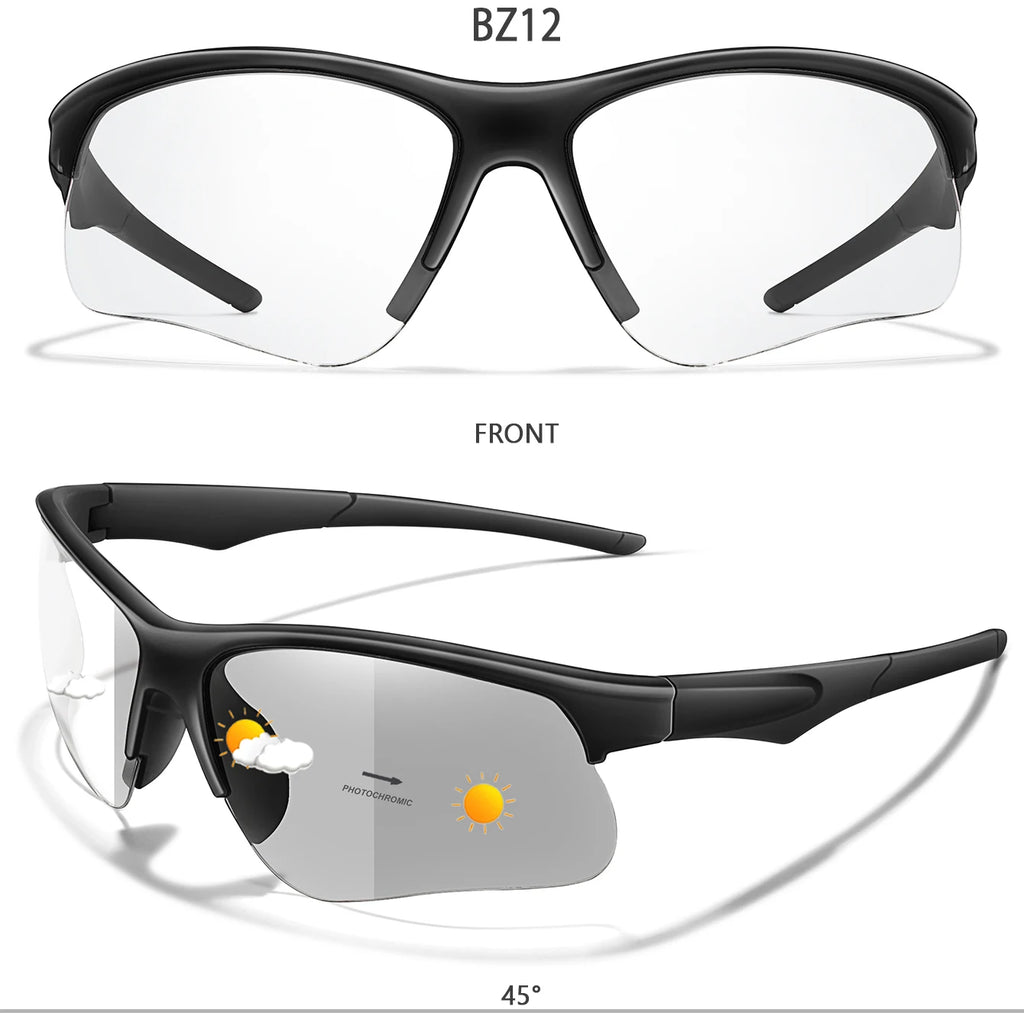 Trendy Style Photochromic Sunglasses For Men Women Outdoor Mtb Bicycle Cycling Runnging Eyewear Sports Bike Windproof Goggles