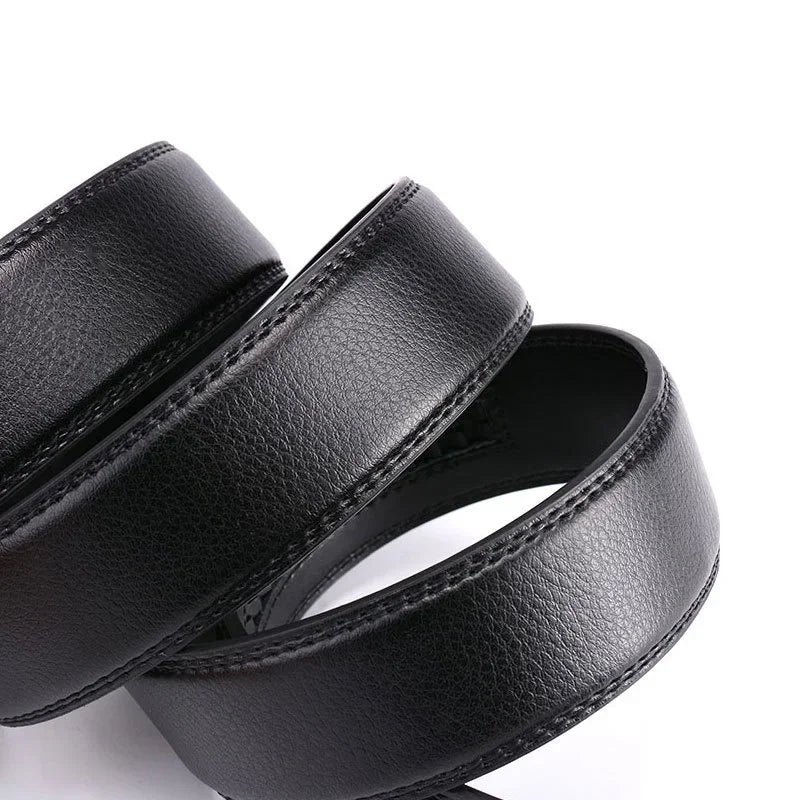 High Quality Genuine Leather Casual Belt Men, Adjustable Automatic Buckle Belts, Black/Brown Cuttable Ratchet Belt for men 2055