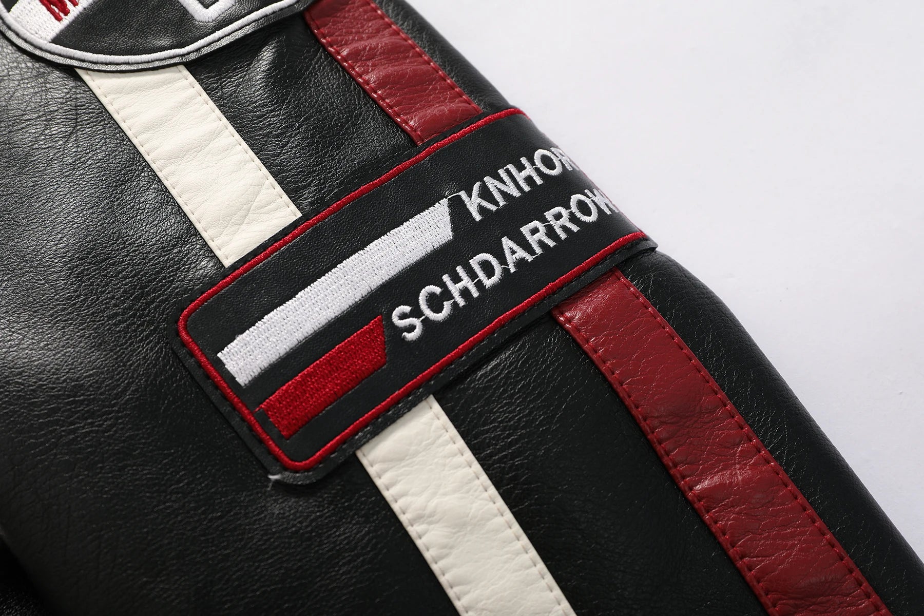 Men's motorcycle racing suit PU leather label color jacket