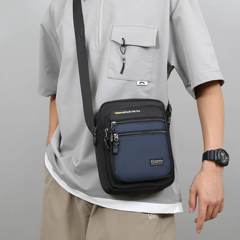 New Fashion Oxford Men Crossbody Bag Single Shoulder Bags Big Capacity Storage Bag Fashion Multi-Pockets Business Crossbody Bags