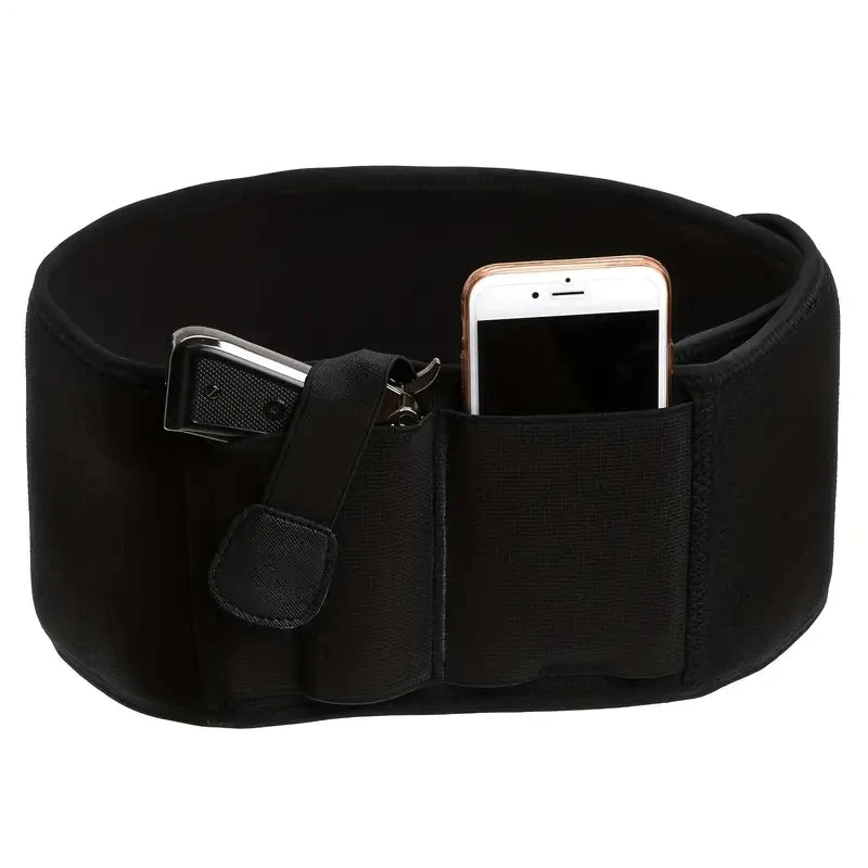 Waist Band Belt for Outdoor Hunting Fitness Defense Use Tactical Belly Gun Holster Portable Hidden Phone Bag Concealed Carry