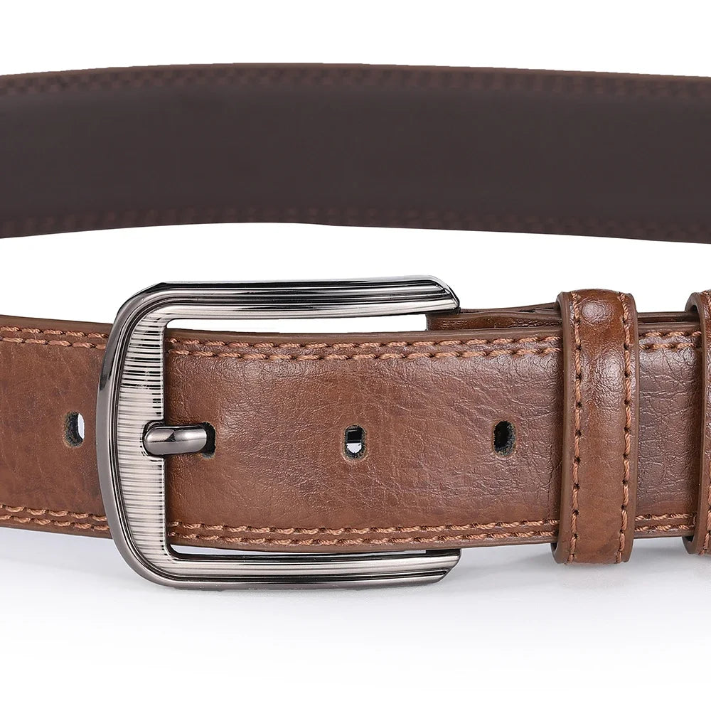 Men's Cowhide Pin Buckle Belt Fashion Genuine Leather Belt for Men High Quality Casual Jeans Belt Male Luxury Designer Business