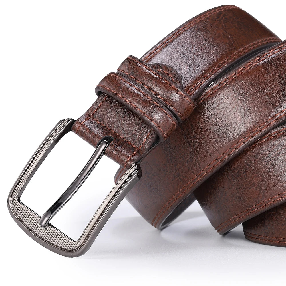 Men's Cowhide Pin Buckle Belt Fashion Genuine Leather Belt for Men High Quality Casual Jeans Belt Male Luxury Designer Business