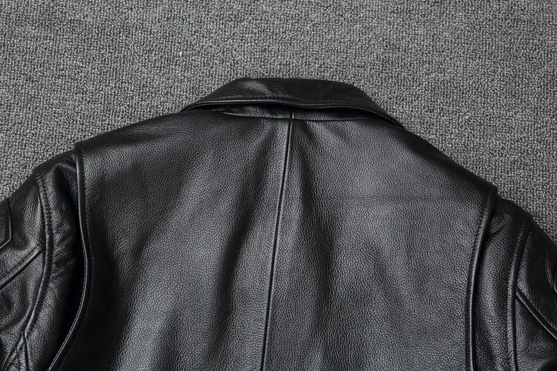 Men Cowhide Coat Vintage Men Leather Jacket Genuine Leather Clothes Men's Winter Jacket Motorcycle Biker Jackets