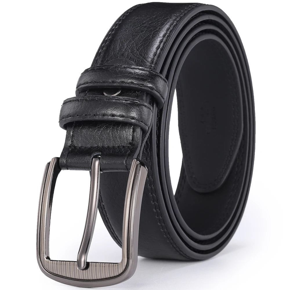 Men's Cowhide Pin Buckle Belt Fashion Genuine Leather Belt for Men High Quality Casual Jeans Belt Male Luxury Designer Business