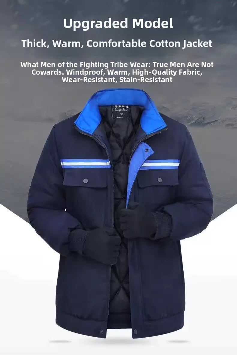 2023 Winter Thickened Warm Cotton Jacket Dirt Resistant Wear Resistant Workwear Protective Clothing Outerwear for Labor