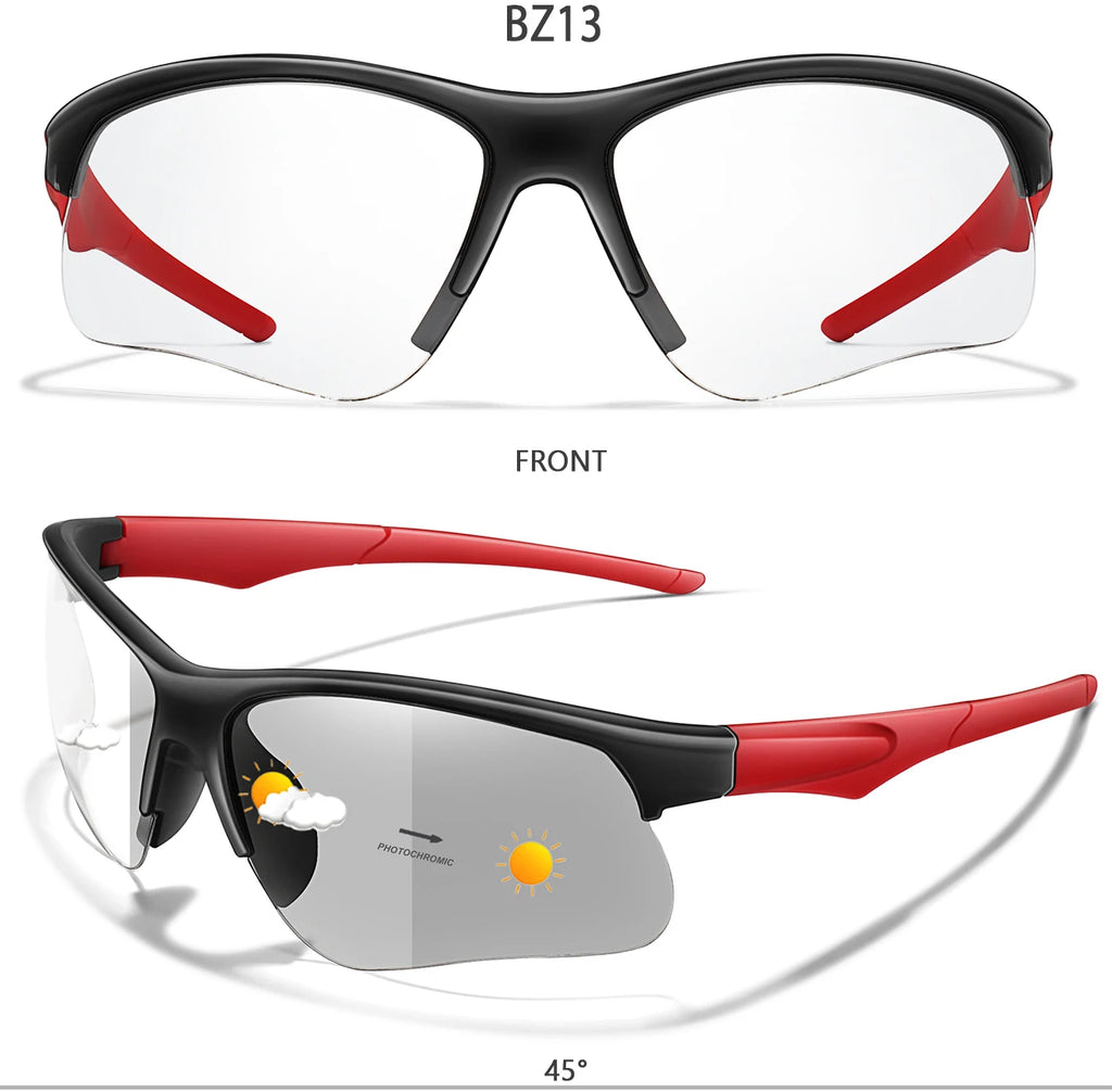 Trendy Style Photochromic Sunglasses For Men Women Outdoor Mtb Bicycle Cycling Runnging Eyewear Sports Bike Windproof Goggles