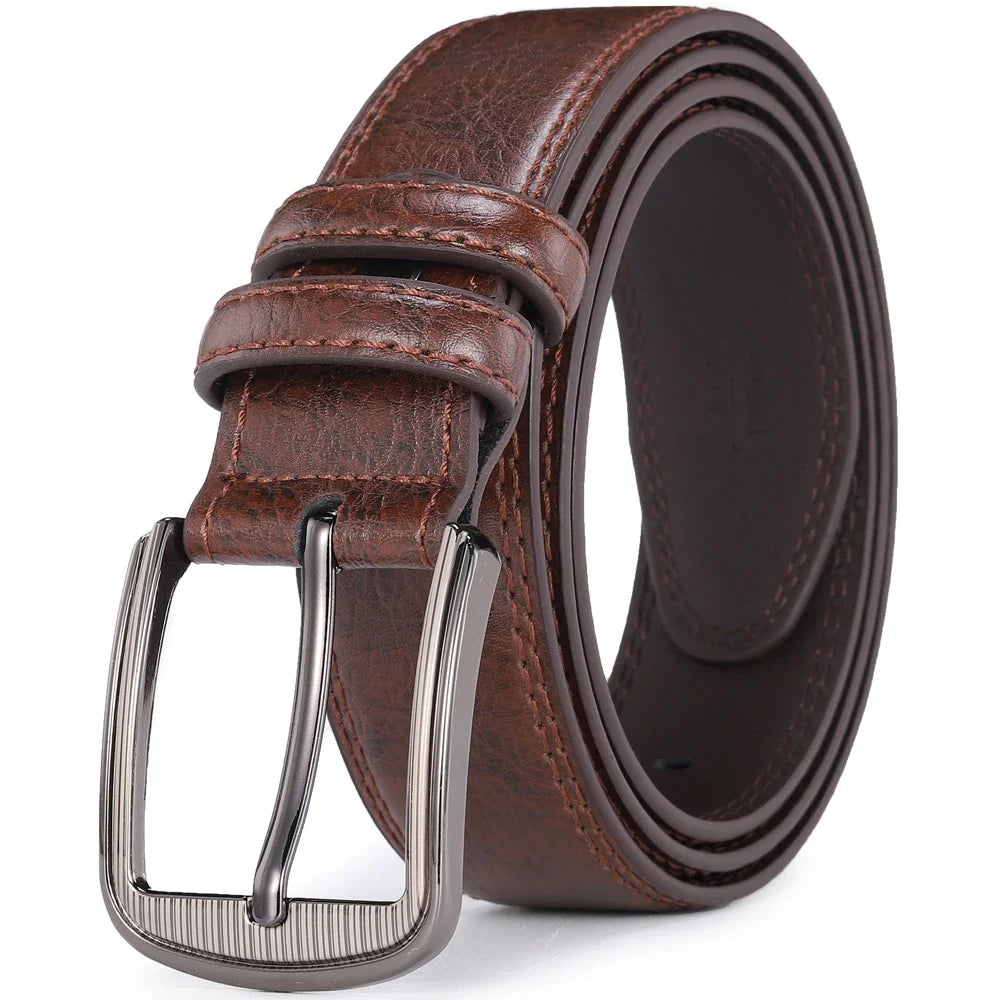 Men's Cowhide Pin Buckle Belt Fashion Genuine Leather Belt for Men High Quality Casual Jeans Belt Male Luxury Designer Business