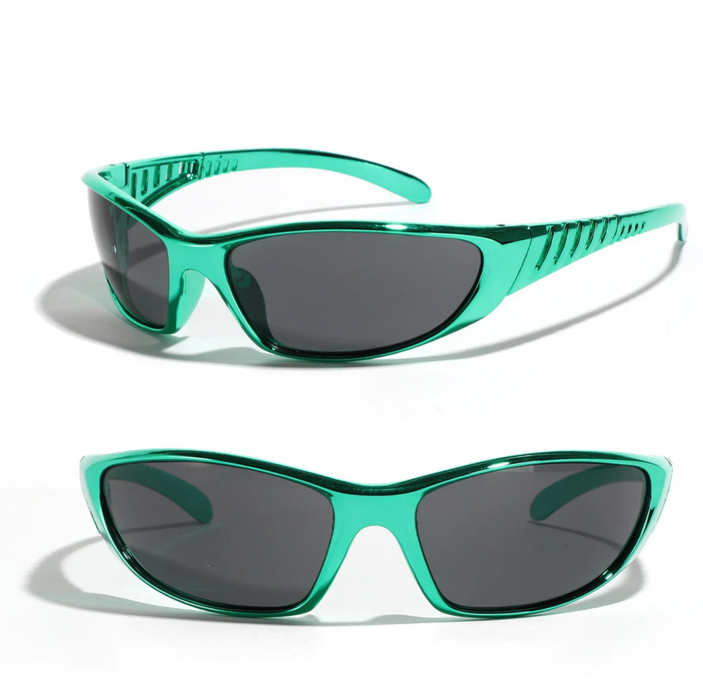 Y2K Silver Sunglasses Color Hollowed Out Future Sense Of Technology Hot Girls Net Red Sunglasses Women Sunglasses Trendy Men