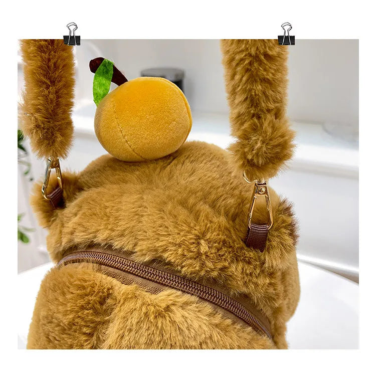 Capybara Plush Backpack Kawaii Fashion Plushie Doll Fur Bag Children's Bag Shoulder Bag Mini Knapsack Bags Gifts For Girlfriend