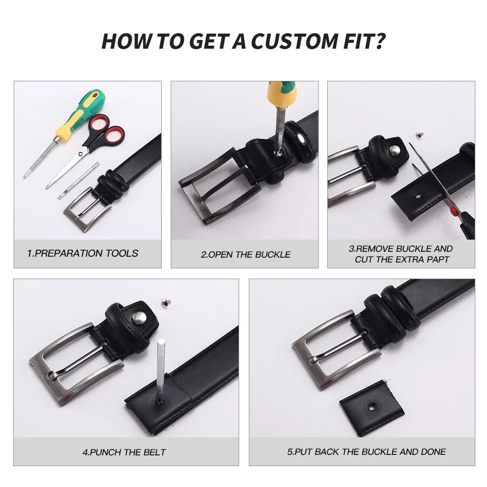 Men's Cowhide Pin Buckle Belt Fashion Genuine Leather Belt for Men High Quality Casual Jeans Belt Male Luxury Designer Business