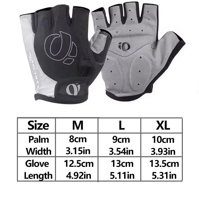 1Pair Gel Half Finger MTB Road Bike Gloves Anti-Slip Anti-Sweat Shockproof Cycling Bicycle Gloves for Left-Right Hand