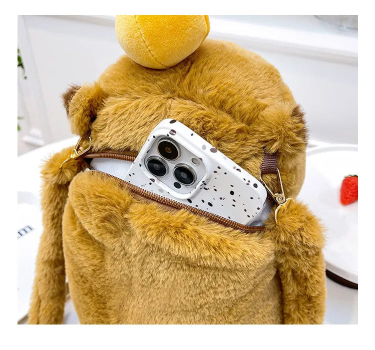 Capybara Plush Backpack Kawaii Fashion Plushie Doll Fur Bag Children's Bag Shoulder Bag Mini Knapsack Bags Gifts For Girlfriend