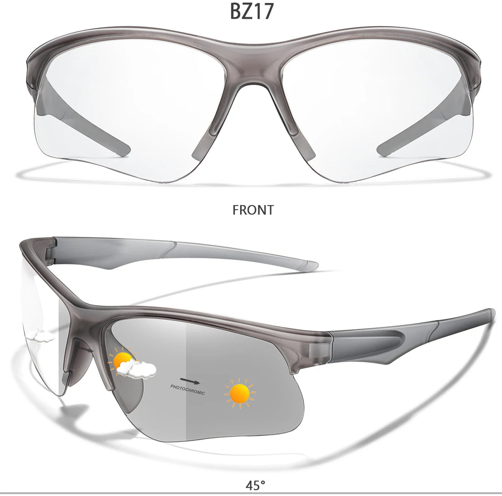 Trendy Style Photochromic Sunglasses For Men Women Outdoor Mtb Bicycle Cycling Runnging Eyewear Sports Bike Windproof Goggles