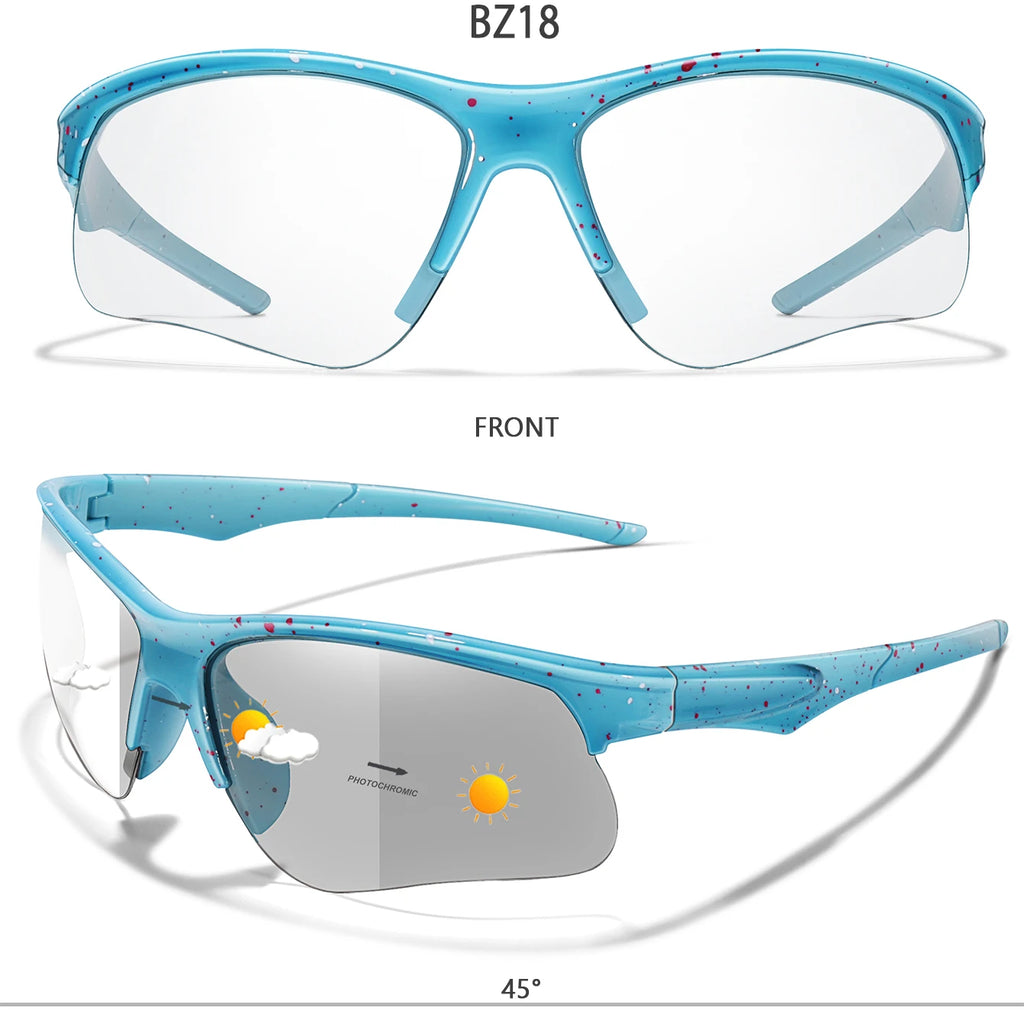 Trendy Style Photochromic Sunglasses For Men Women Outdoor Mtb Bicycle Cycling Runnging Eyewear Sports Bike Windproof Goggles