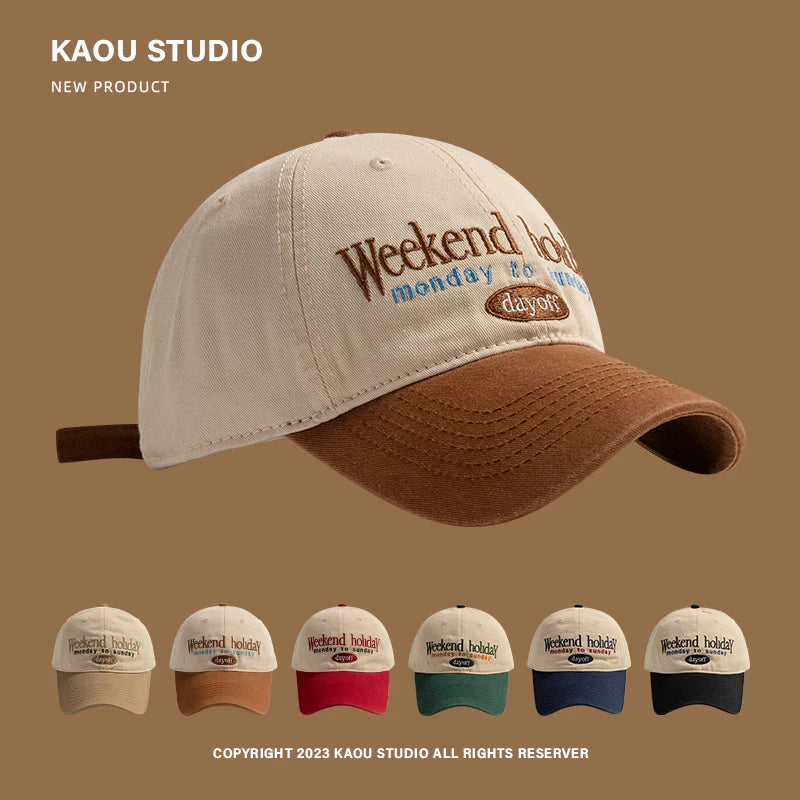 Baseball Cap  Contrast Color Fashion Children's Peaked Cap Korean Style Trendy Men and Women Big Head Circumference Couple Hat