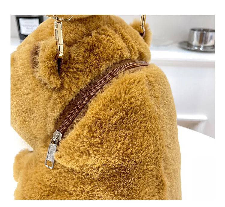 Capybara Plush Backpack Kawaii Fashion Plushie Doll Fur Bag Children's Bag Shoulder Bag Mini Knapsack Bags Gifts For Girlfriend