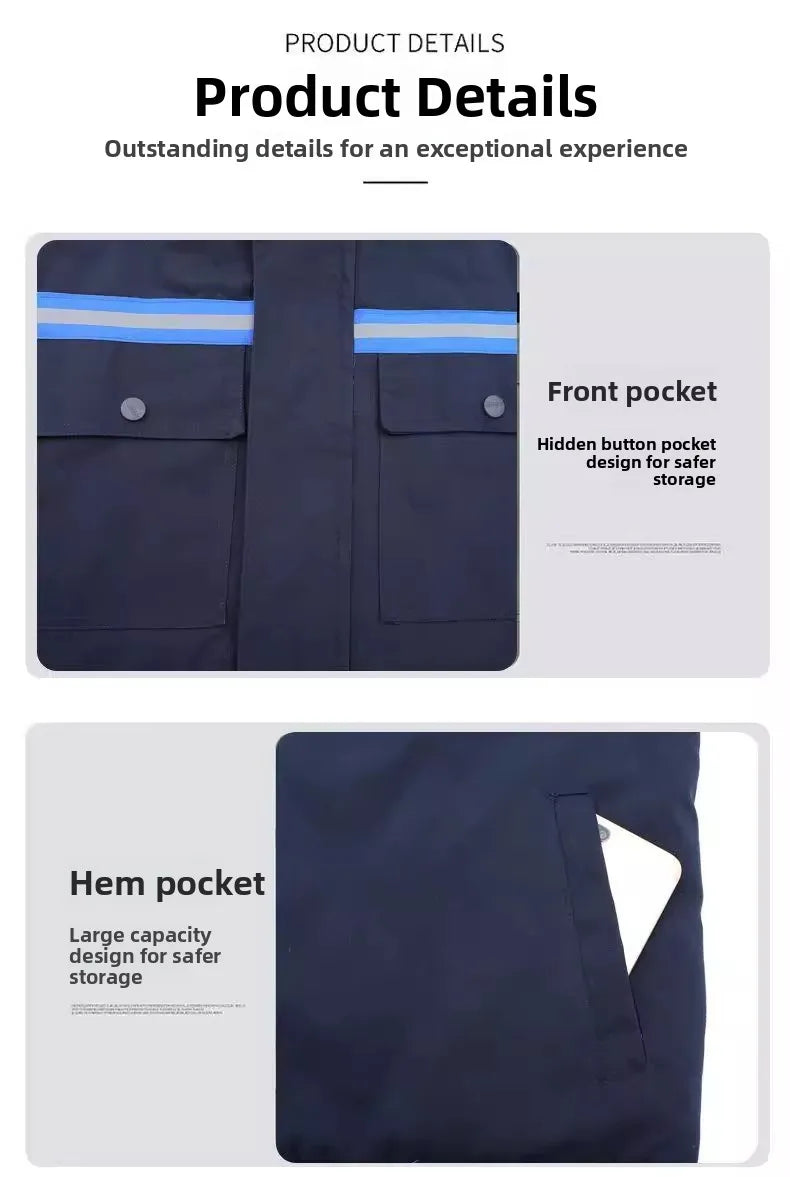 2023 Winter Thickened Warm Cotton Jacket Dirt Resistant Wear Resistant Workwear Protective Clothing Outerwear for Labor