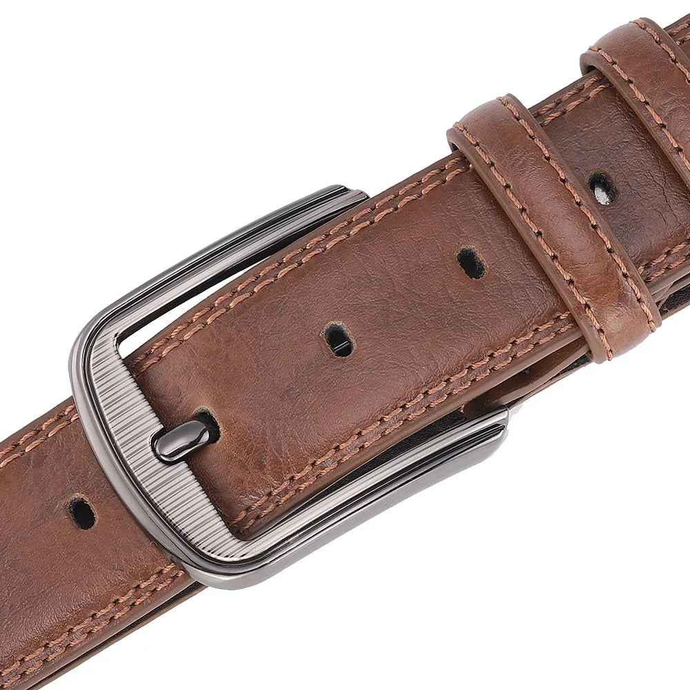Men's Cowhide Pin Buckle Belt Fashion Genuine Leather Belt for Men High Quality Casual Jeans Belt Male Luxury Designer Business