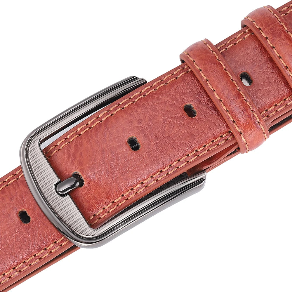 Men's Cowhide Pin Buckle Belt Fashion Genuine Leather Belt for Men High Quality Casual Jeans Belt Male Luxury Designer Business