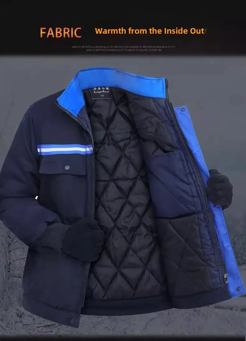 2023 Winter Thickened Warm Cotton Jacket Dirt Resistant Wear Resistant Workwear Protective Clothing Outerwear for Labor