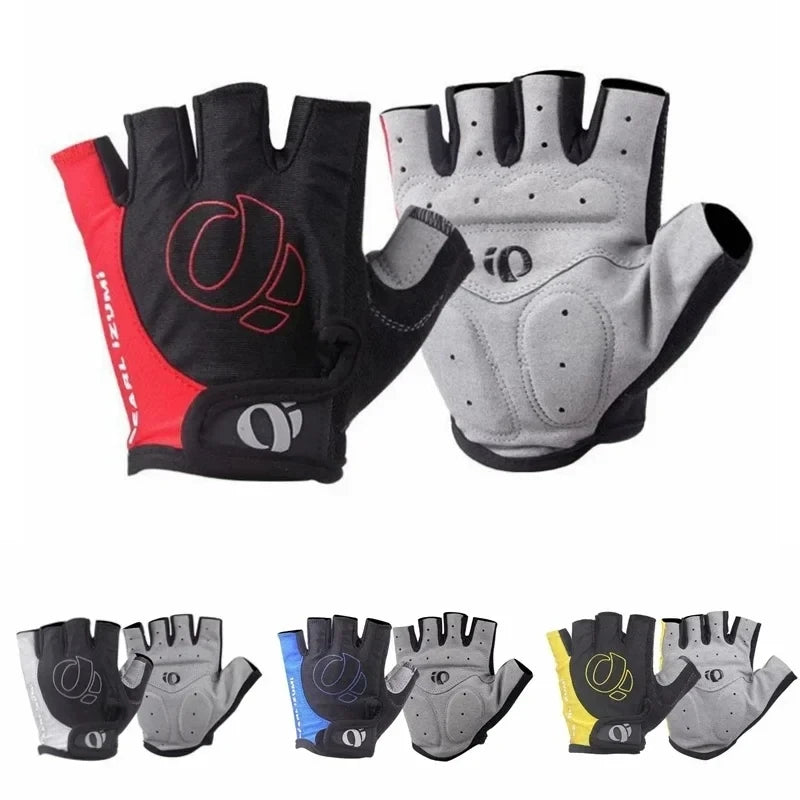 1Pair Gel Half Finger MTB Road Bike Gloves Anti-Slip Anti-Sweat Shockproof Cycling Bicycle Gloves for Left-Right Hand