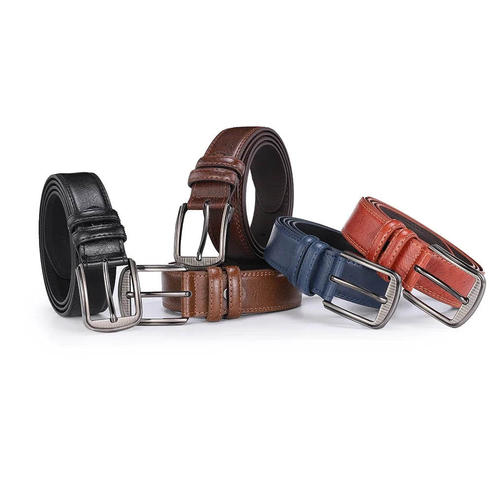 Men's Cowhide Pin Buckle Belt Fashion Genuine Leather Belt for Men High Quality Casual Jeans Belt Male Luxury Designer Business