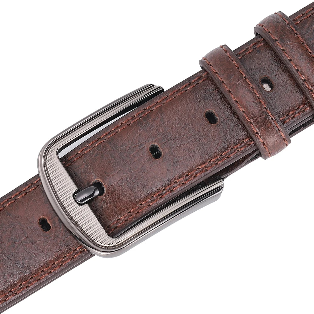 Men's Cowhide Pin Buckle Belt Fashion Genuine Leather Belt for Men High Quality Casual Jeans Belt Male Luxury Designer Business