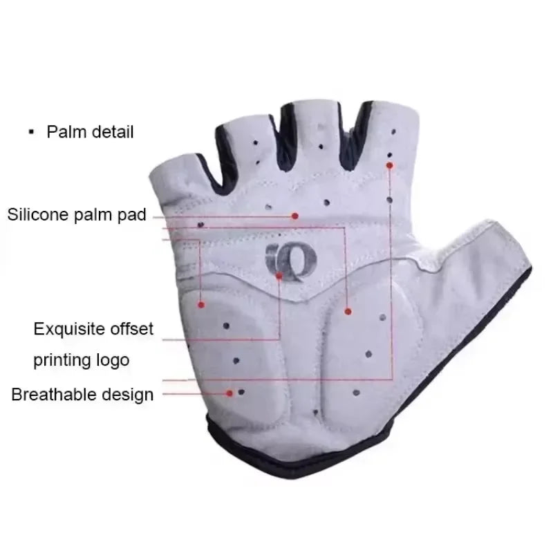 1Pair Gel Half Finger MTB Road Bike Gloves Anti-Slip Anti-Sweat Shockproof Cycling Bicycle Gloves for Left-Right Hand