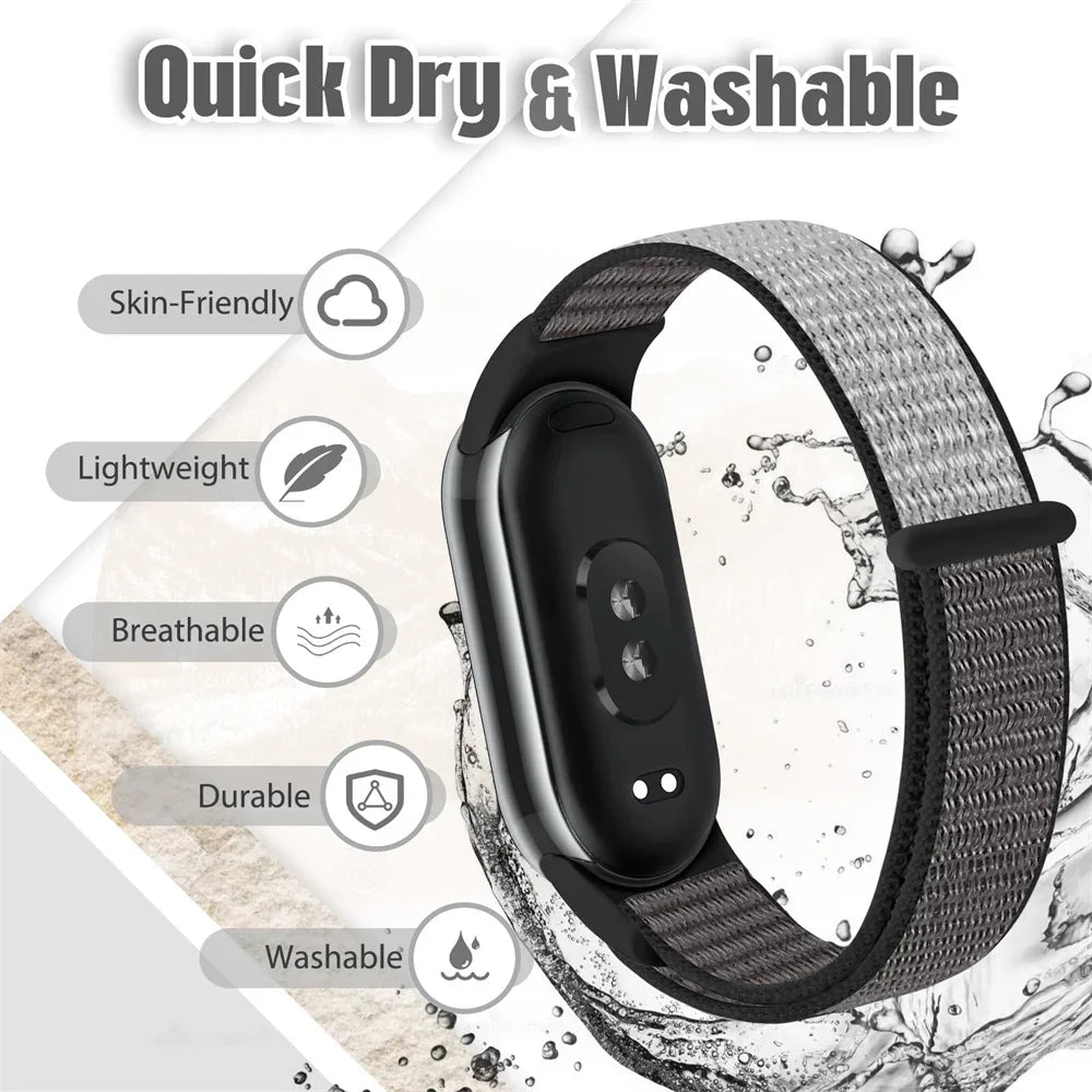 Nylon loop watchband For Xiaomi mi Band 8 Sport miband8 NFC Correa Breathable Replacement Bracelet smart band 8 Strap smartwatch