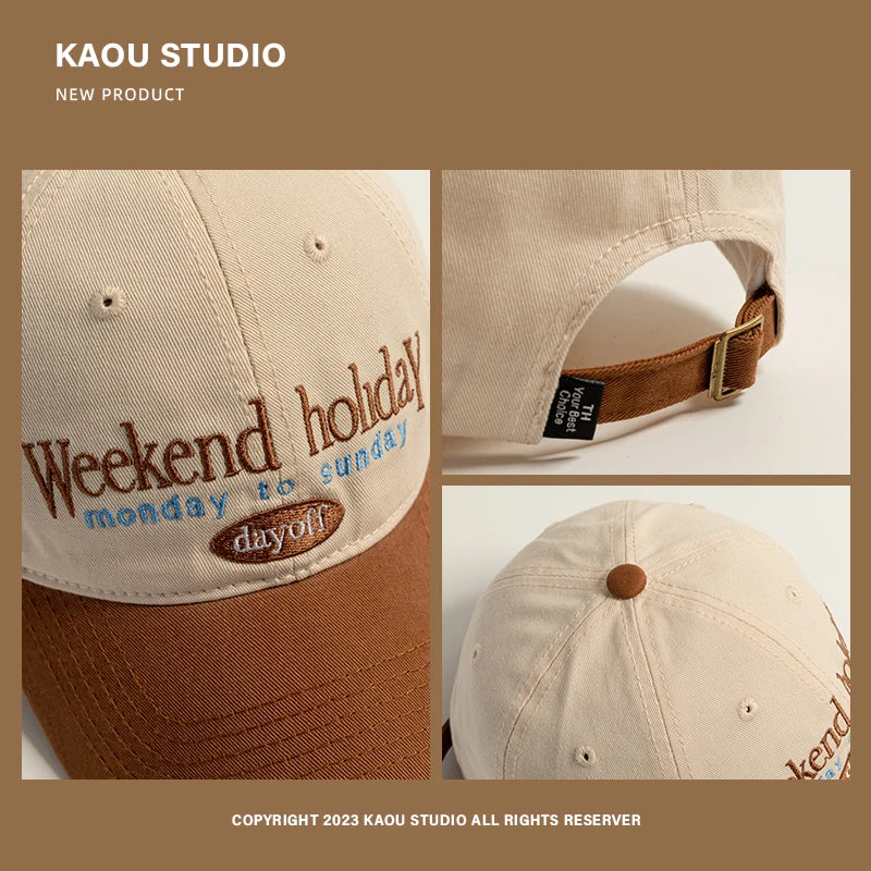Baseball Cap  Contrast Color Fashion Children's Peaked Cap Korean Style Trendy Men and Women Big Head Circumference Couple Hat