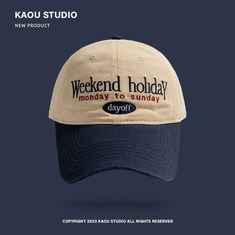 Baseball Cap  Contrast Color Fashion Children's Peaked Cap Korean Style Trendy Men and Women Big Head Circumference Couple Hat
